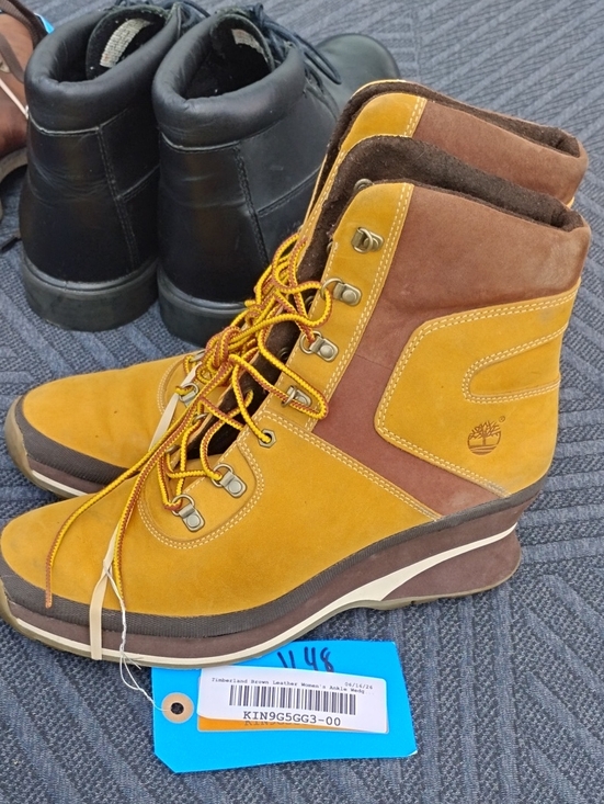 Timberland Shoes - Timberland Wheat and Brown Nubuck Wedge Lace-Up Boots